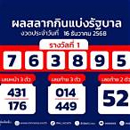 ตรวจหวยงวดวันที่ 1 กันยายน 60